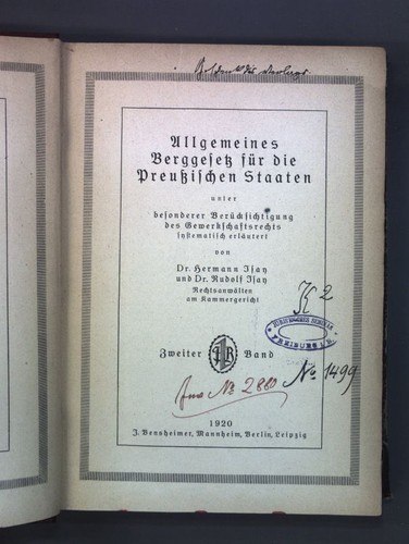 Allgemeines berggesetz für - allgemeines,